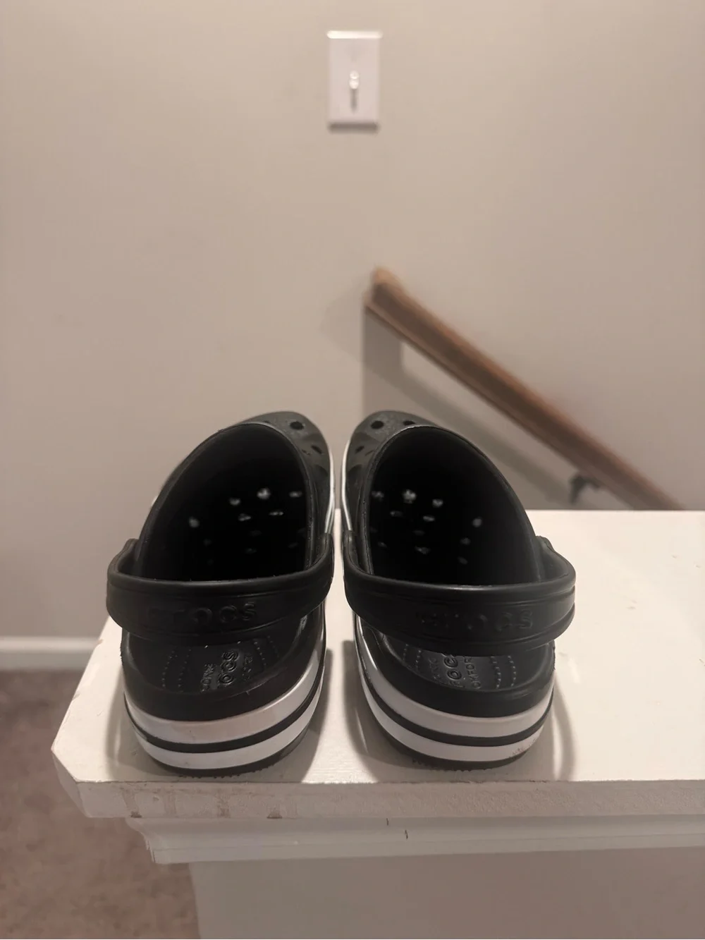 CROCS Kids Classic Clog in Black with White Trim